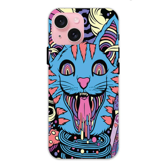 Cat Psychedelic Art Hard Case Apple IPhone 15 Models