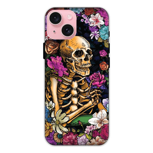 Skeleton & Flowers Hard Case Apple iPhone 15 Models