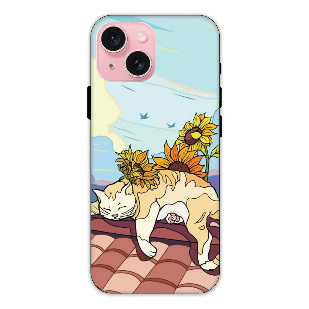 Sleepy Cat Hard Case Apple iPhone 15 Models