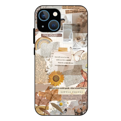Aesthetic Butterfly & Sunflower - Glass Case For Apple iPhone 15