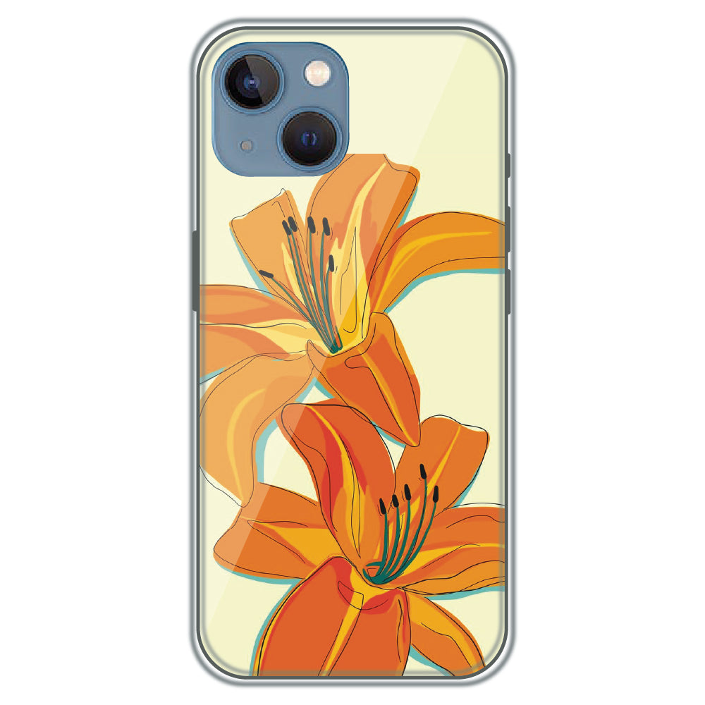 Amber Lily Bloom - Printed Silicone Case for Apple iPhone 15