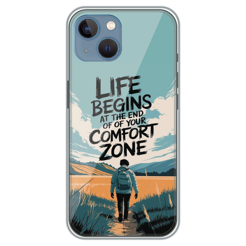 Comfort Zone Quote - Printed Silicone Case for Apple iPhone 15