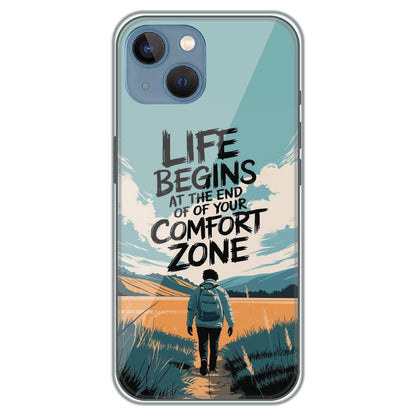 Comfort Zone Quote - Printed Silicone Case for Apple iPhone 15