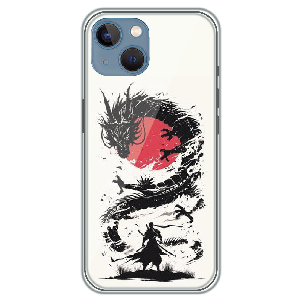 Dragon Samurai - Printed Silicone Case for Apple iPhone 15