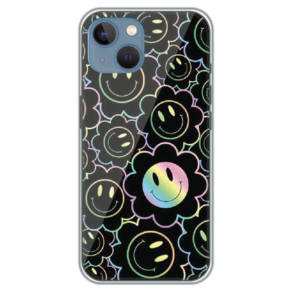 Holographic Smiley Bloom - Printed Silicone Case for Apple iPhone 15