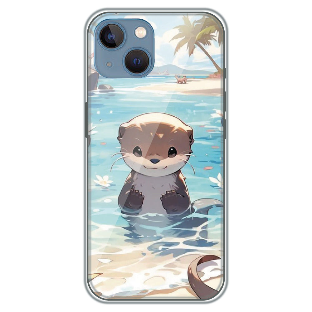 Ocean Otter Buddy - Printed Silicone Case for Apple iPhone 15