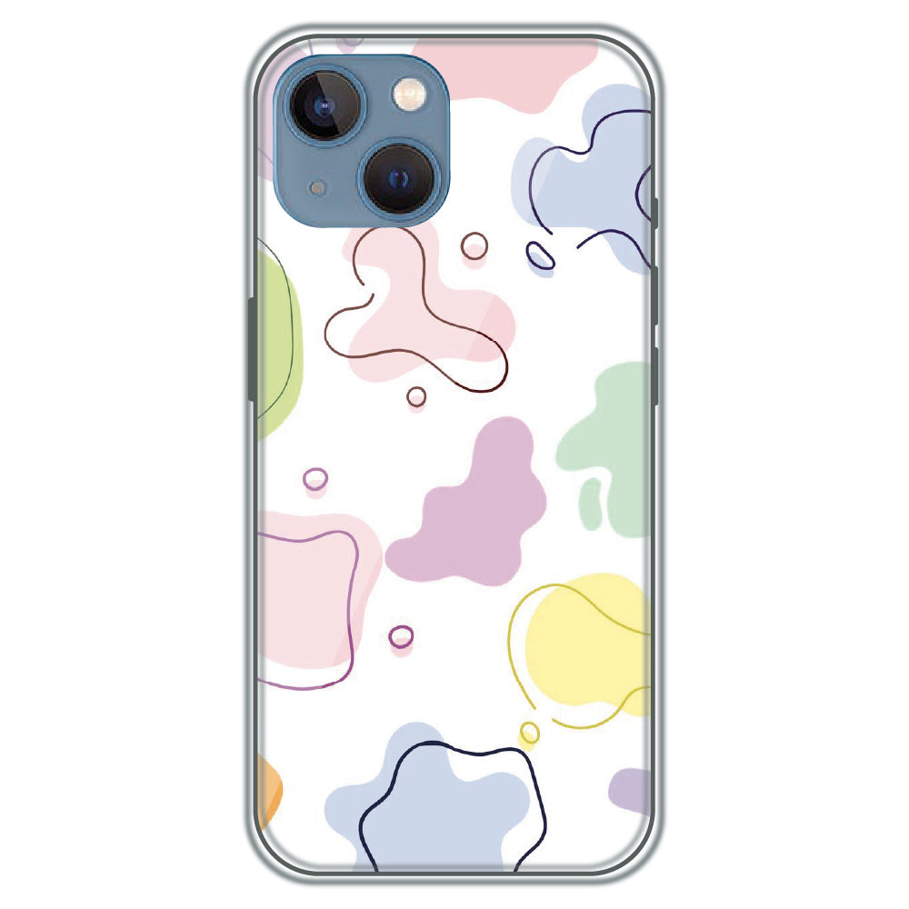 Pastel Splash Patches - Printed Silicone Case for Apple iPhone 15