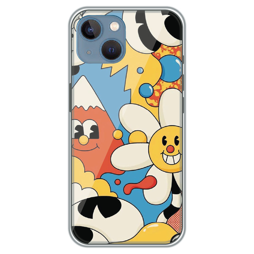 Pop Doodle Party - Printed Silicone Case for Apple iPhone 15