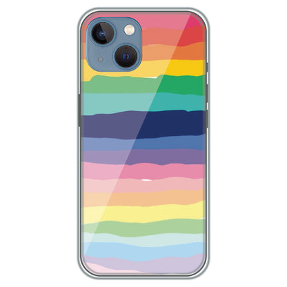 Rainbow Stripes - Printed Silicone Case for Apple iPhone 15