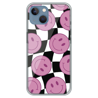 Smiley Checkerboard - Printed Silicone Case for Apple iPhone 15