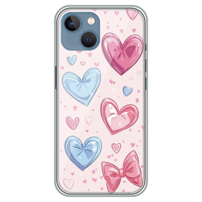 Sparkle Hearts & Bow - Printed Silicone Case for Apple iPhone 15
