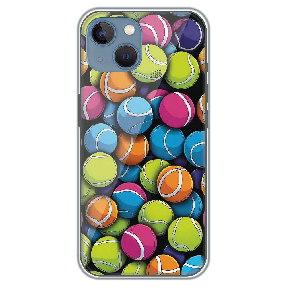 Tennis Ball Pile - Printed Silicone Case for Apple iPhone 15