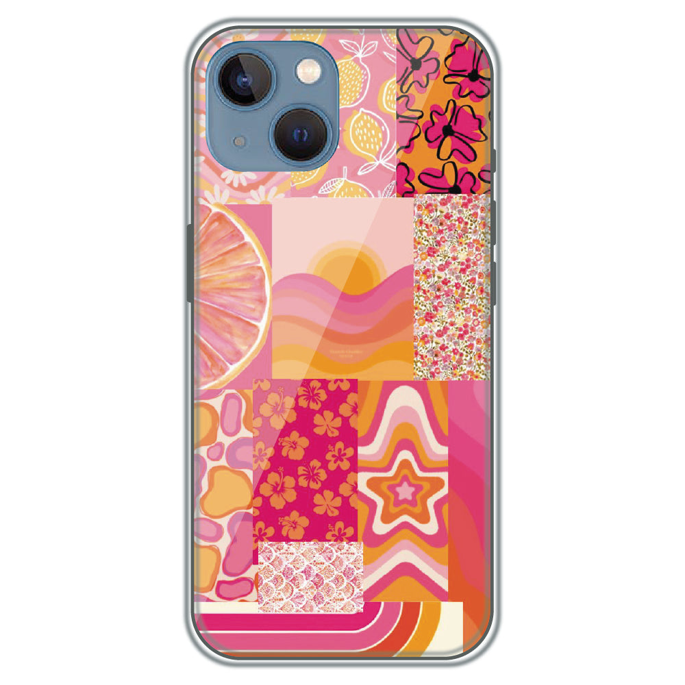 Tropical Pink Collage - Printed Silicone Case for Apple iPhone 15