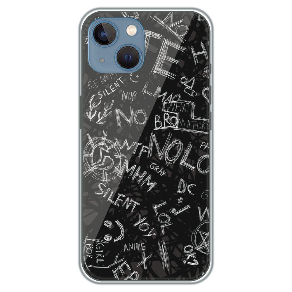 Urban Scribble Notes - Printed Silicone Case for Apple iPhone 15