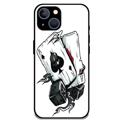 Aces & Dice - Glossy Metal Silicone Case For Apple iPhone 15