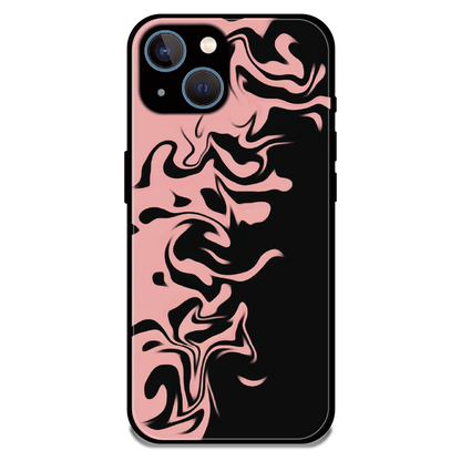 Blush Noir Marble - Glossy Metal Silicone Case For Apple iPhone 15