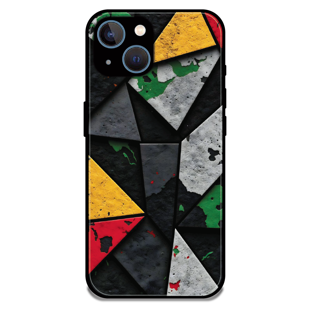 Urban Geometric Color - Glossy Metal Silicone Case For Apple iPhone 15