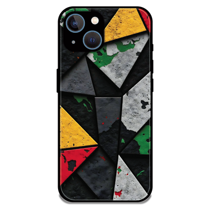 Urban Geometric Color - Glossy Metal Silicone Case For Apple iPhone 15