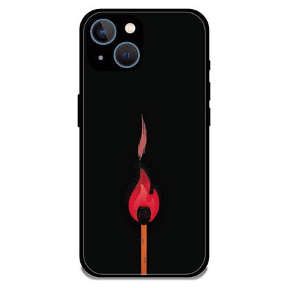 Burning Match - Glossy Metal Silicone Case For Apple iPhone 15