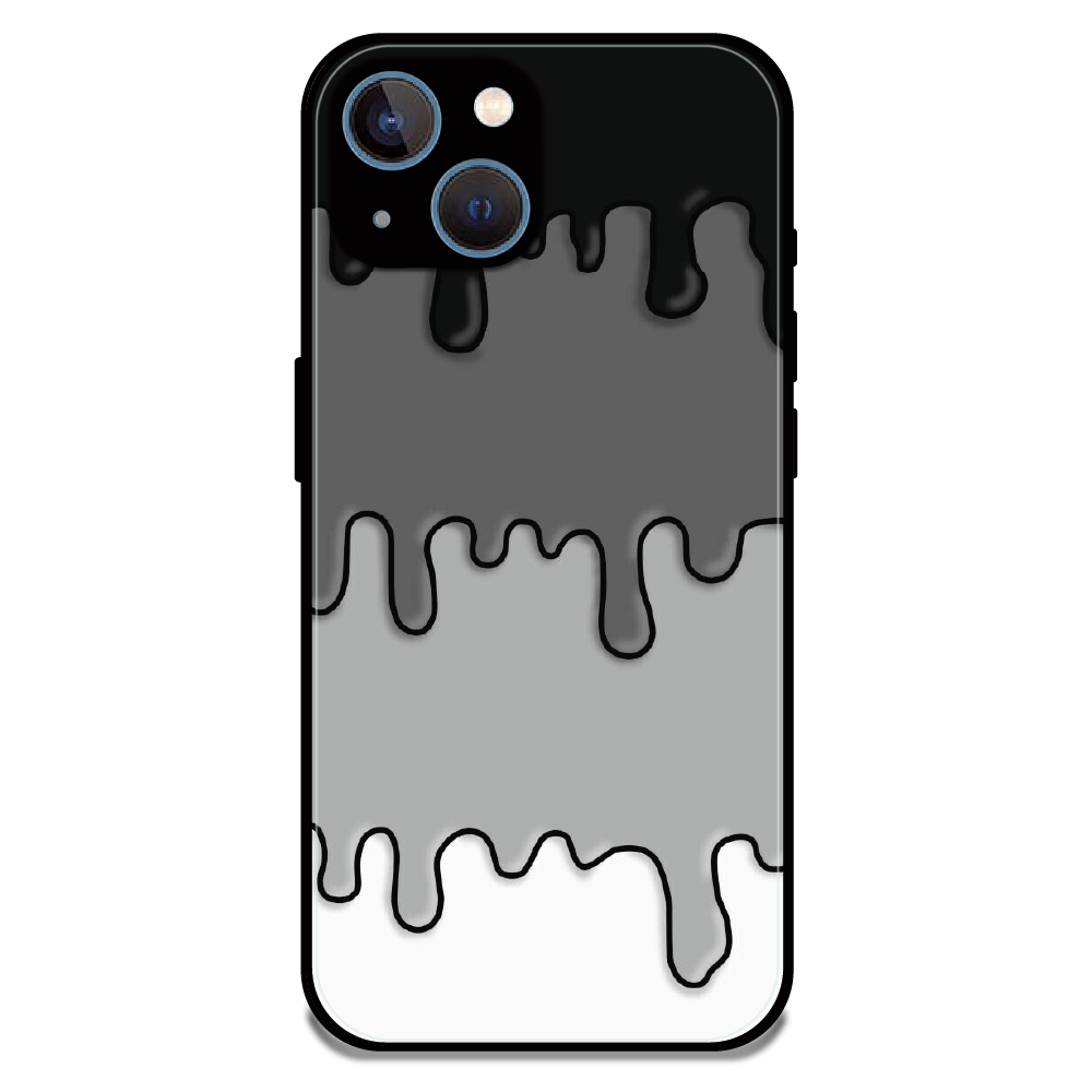 Smoky Drip Abstract - Glossy Metal Silicone Case For Apple iPhone 15