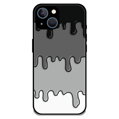 Smoky Drip Abstract - Glossy Metal Silicone Case For Apple iPhone 15