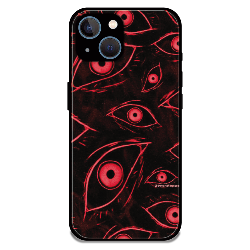 Crimson Eyes Chaos - Glossy Metal Silicone Case For Apple iPhone 15