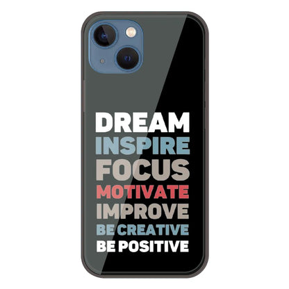 Dream Inspire Focus Typography - Printed Silicone Case For Apple iPhone 15