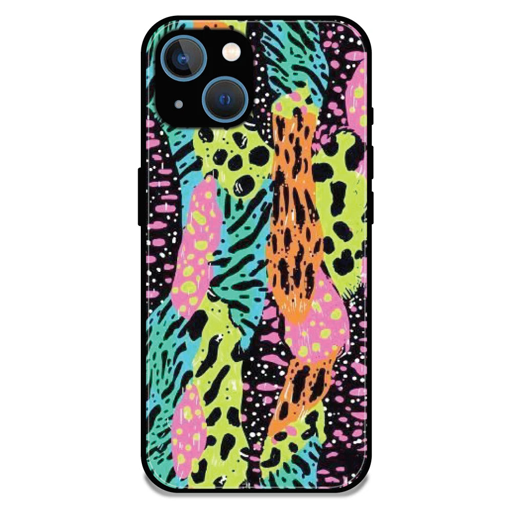 Colorful Artistic Paint Splash - Glossy Metal Silicone Case For Apple iPhone 15