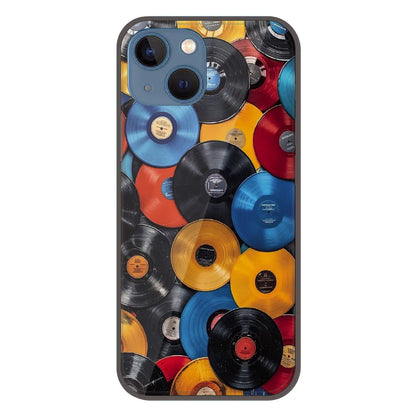 Retro Vinyl Record Pattern - Printed Silicone Case For Apple iPhone 15