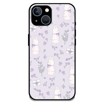 Lavender Bunny Gifts - Glossy Metal Silicone Case For Apple iPhone 15