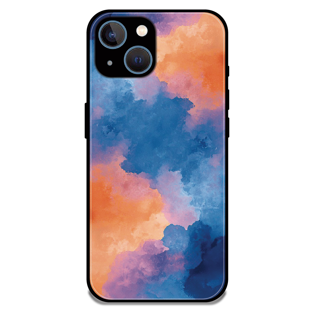 Abstract Pastel Cloud Geometry - Glossy Metal Silicone Case For Apple iPhone 15