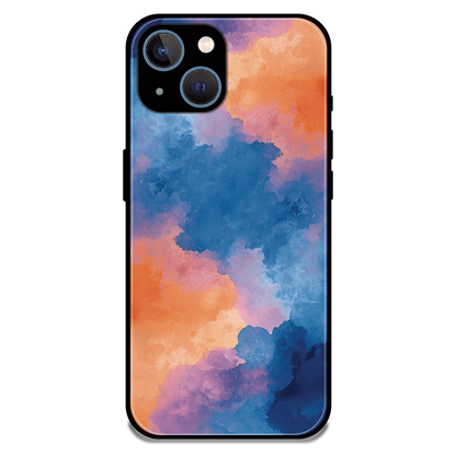 Abstract Pastel Cloud Geometry - Glossy Metal Silicone Case For Apple iPhone 15