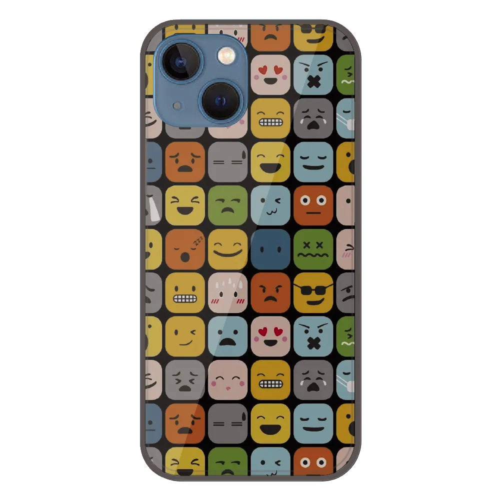 Colorful Expression Pattern - Printed Silicone Case For Apple iPhone 15