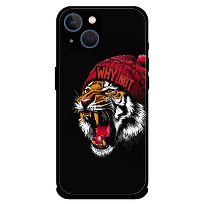 Why Not Tiger Street Art - Glossy Metal Silicone Case For Apple iPhone 15