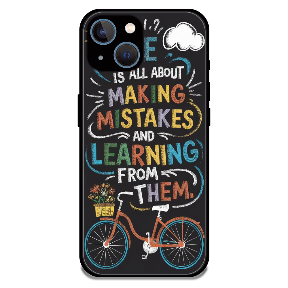 Motivational Quote Bicycle Art - Glossy Metal Silicone Case For Apple iPhone 15
