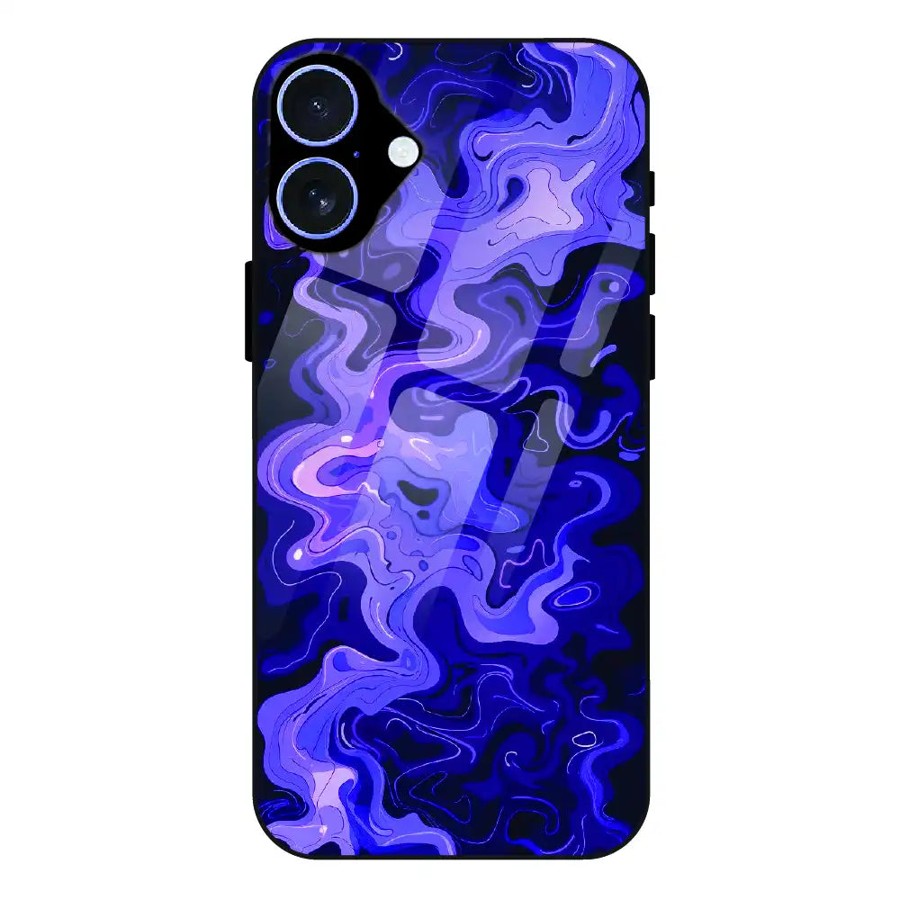Purple Wave Abstract - Glass Case For Apple iPhone 16