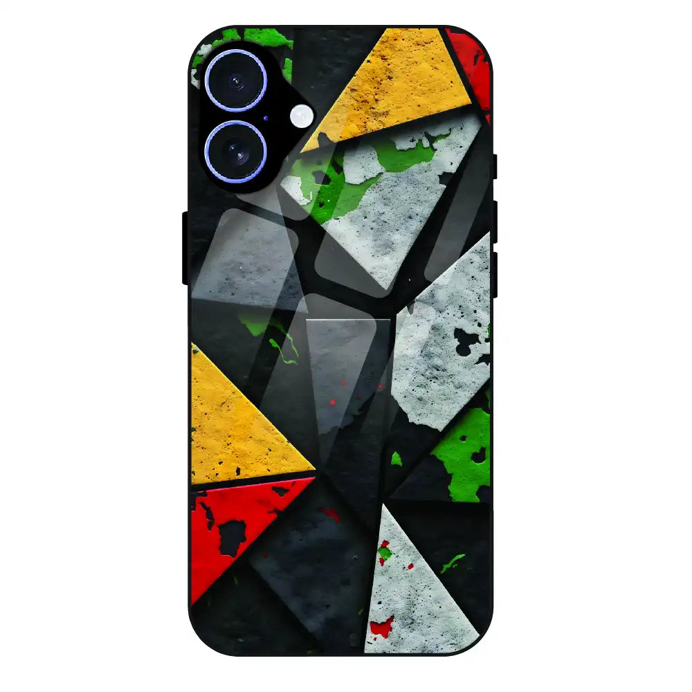 Urban Geometric Color - Glass Case For Apple iPhone 16