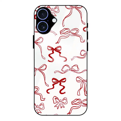 Cherry Bow Minimal - Glass Case For Apple iPhone 16
