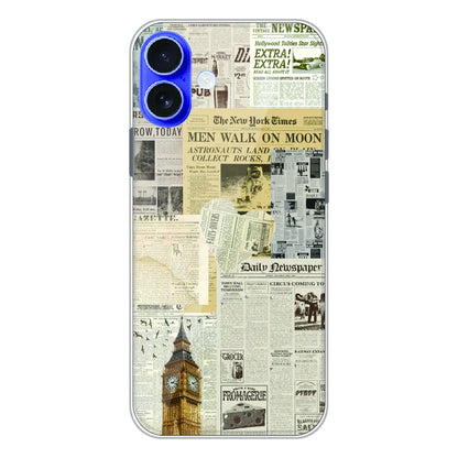 Vintage Newspaper Collage - Printed Silicone Case For Apple iPhone 16