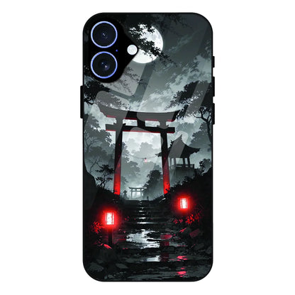 Midnight Torii Forest - Glass Case For Apple iPhone 16