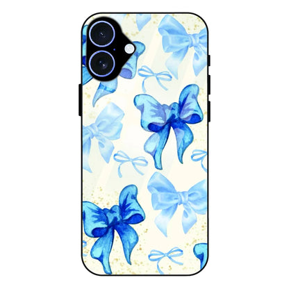 Soft Blue Bowcore - Glass Case For Apple iPhone 16