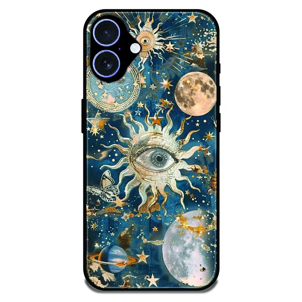 Mystic Cosmic Eye Galaxy - Glossy Metal Silicone Case For Apple iPhone 16