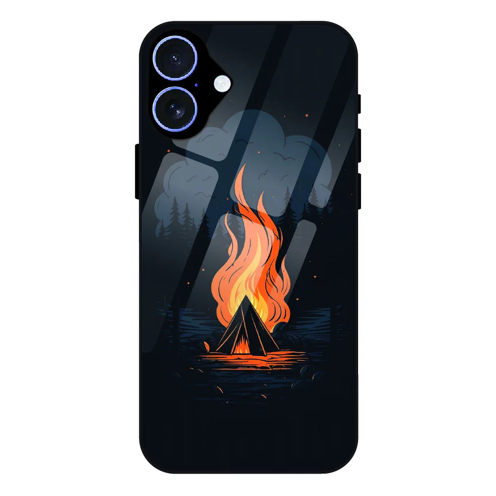 Midnight Campfire Adventure - Glass Case For Apple iPhone 16