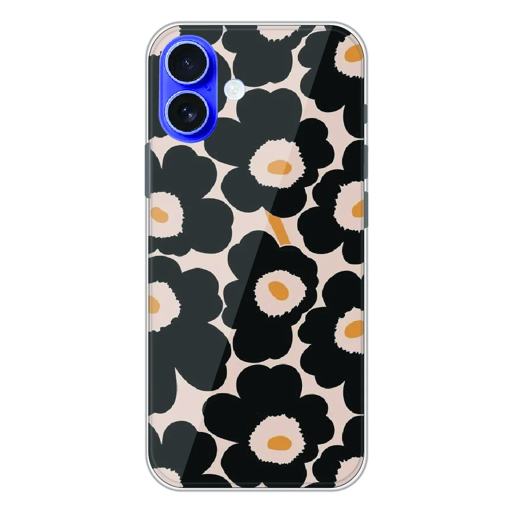 Bold Black Daisy Bloom - Printed Silicone Case For Apple iPhone 16