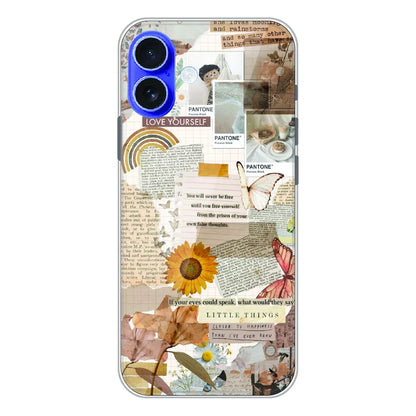 Aesthetic Butterfly & Sunflower - Printed Silicone Case For Apple iPhone 16