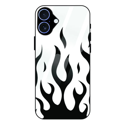 Monochrome Flame Art - Glass Case For Apple iPhone 16