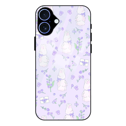 Lavender Bunny Gifts - Glass Case For Apple iPhone 16