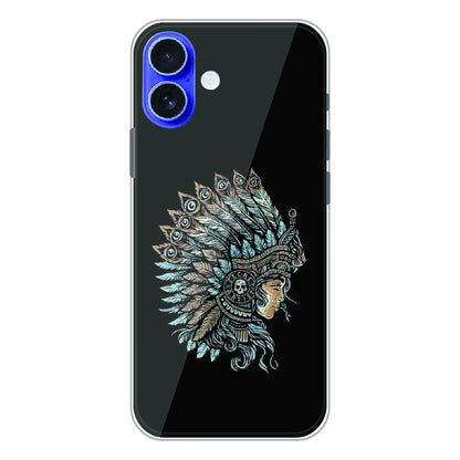 Tribal Warrior Feather Headdress - Printed Silicone Case For Apple iPhone 16