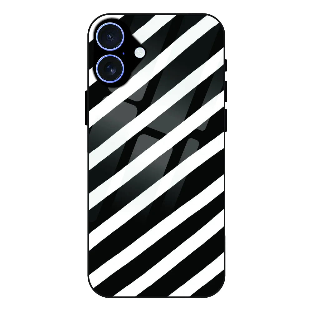 Monochrome Flame Art - Glass Case For Apple iPhone 16