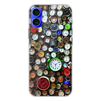 Retro Timepiece Pattern - Printed Silicone Case For Apple iPhone 16